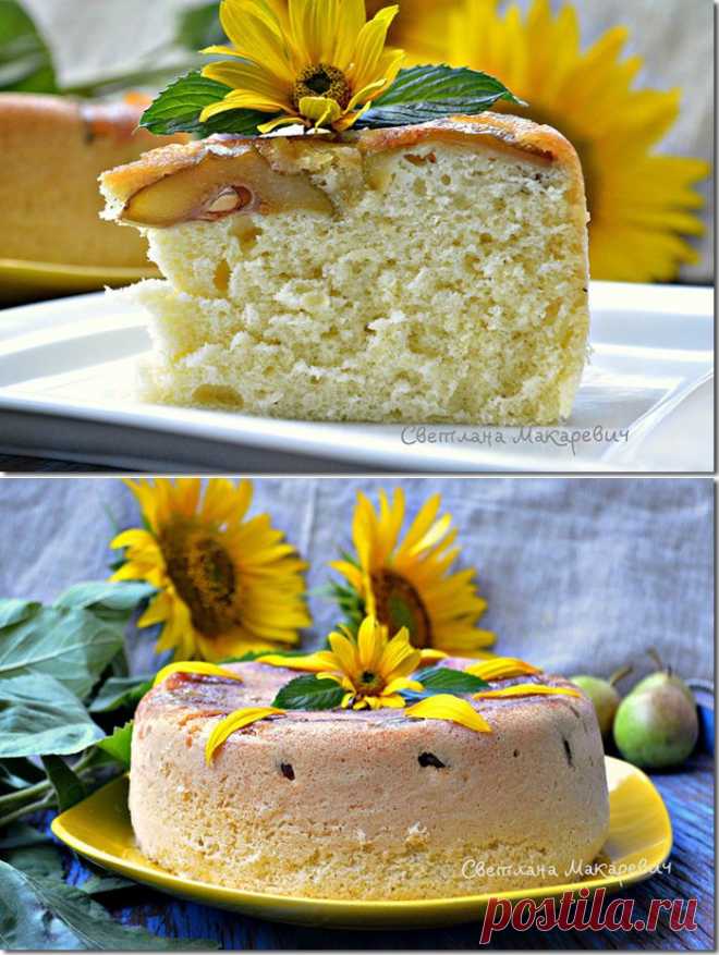 Бисквит с грушами - сама нежность и воздушность!