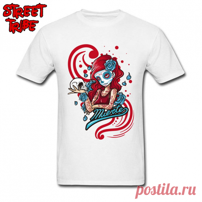 Camiseta calavera hombre México calavera chica imprimir camisetas calle estilo Halloween ropa Funky Tatoo Mujer Tops algodón blanco camisetas bien-in Camisetas from Ropa de hombre on AliExpress