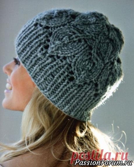 Шапка с узором «листья» от Lene Holme - запись пользователя ШАПОкляк (Сима) в сообществе Вязание спицами в категории Вязание спицами аксессуаров