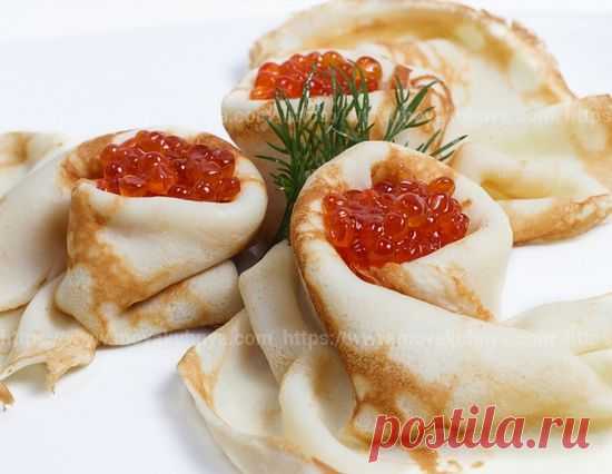 Блины с икрой: рецепт приготовления и варианты подачи на стол | Моя Кухня
