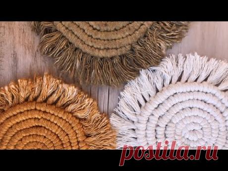 Paso a paso de posavasos  circular en macramé .