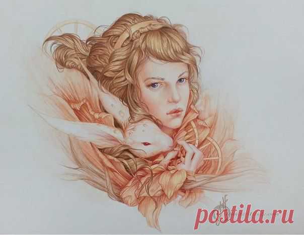 Очаровательные женские портреты, выполненные карандашом
