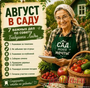Дачникам. Садовые работы в августе