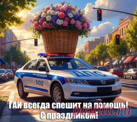 Поздравляю с Днём ГИБДД! Желаю стойкости, уверенности и удачи, крепчайших сил, здоровья и успехов, достатка, выдержки и оптимизма, решительности, уважения и жизненных побед. Пусть служба будет лёгкой, а каждый день — счастливым! Открытки на День ГИБДД!