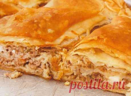 Рецепты вкусных блюд Слоеный мясной пирог с брынзой | Рецепты вкусных блюд