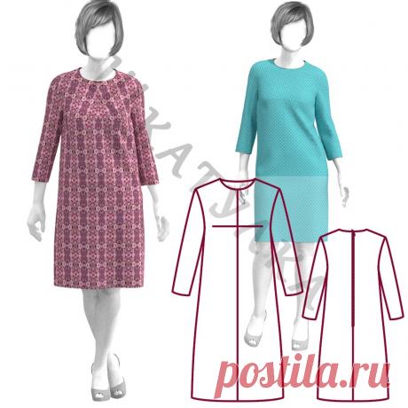 Выкройка платья с центральной вытачкой WD141019 | Шкатулка