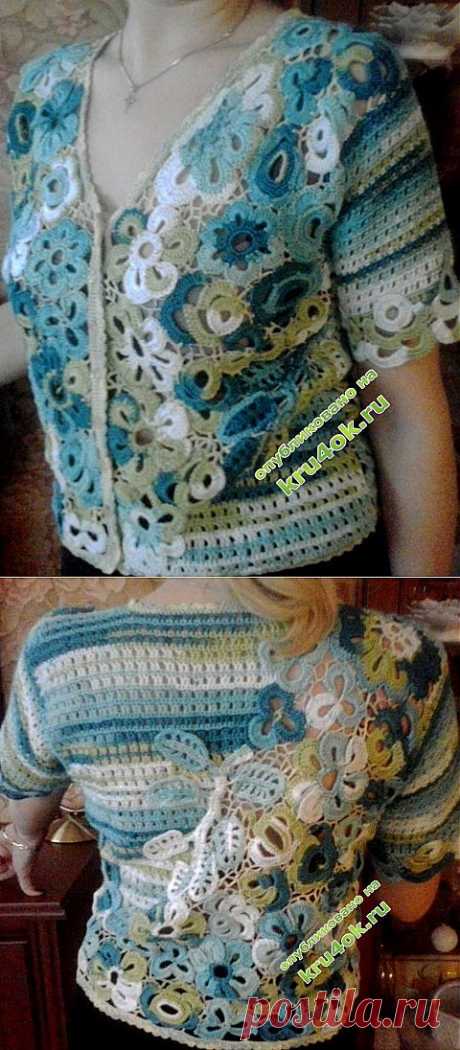 Кофточка в технике ирландского кружева - вязание крючком на kru4ok.ru