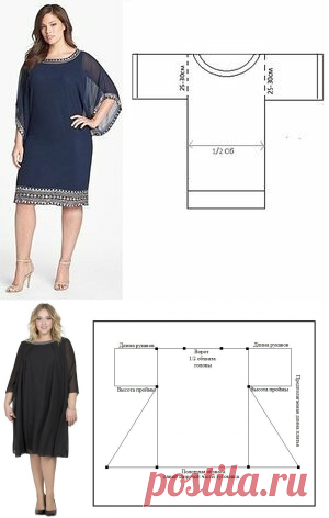 Быстрые выкройки для пышных дам! Сшить легче лёгкого)