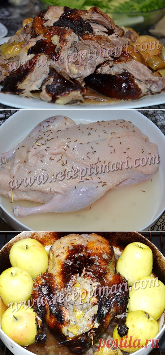 Утка с яблоками и грецким орехом по-чешски вкусный рецепт