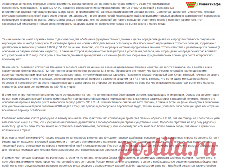 Золото готово развернуться вниз - 09 февраль 2016 | Аналитика от Инвесткафе