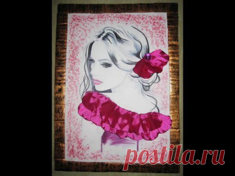 Декор рисунка лентами. Картина своими руками / Прочие виды рукоделия / Работа с бумагой