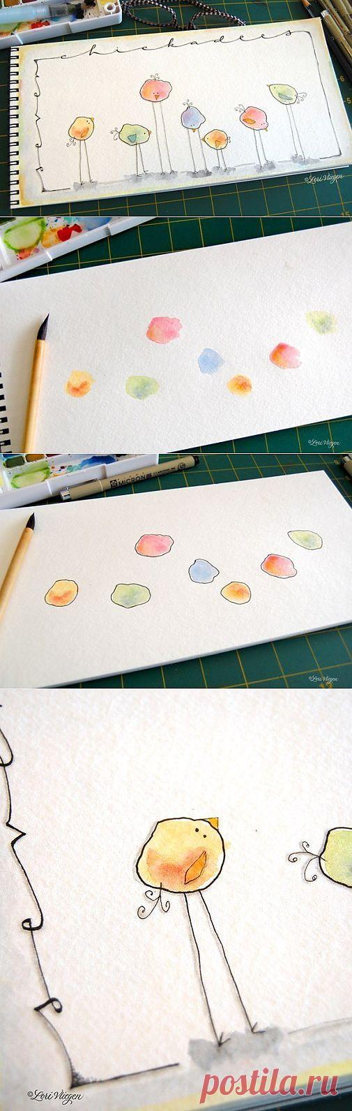 Как нарисовать смешных птичек