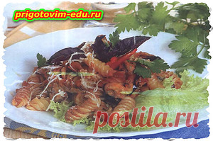 Макароны с мидиями, баклажанами и сыром — Кулинарные рецепты с фото и видео