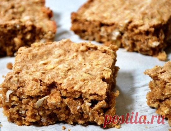 Пирог из овсяных хлопьев с орехами.