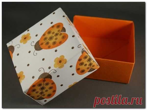 Как можно быстро сделать коробочку для сувенира без клея, используя одну бумагу.