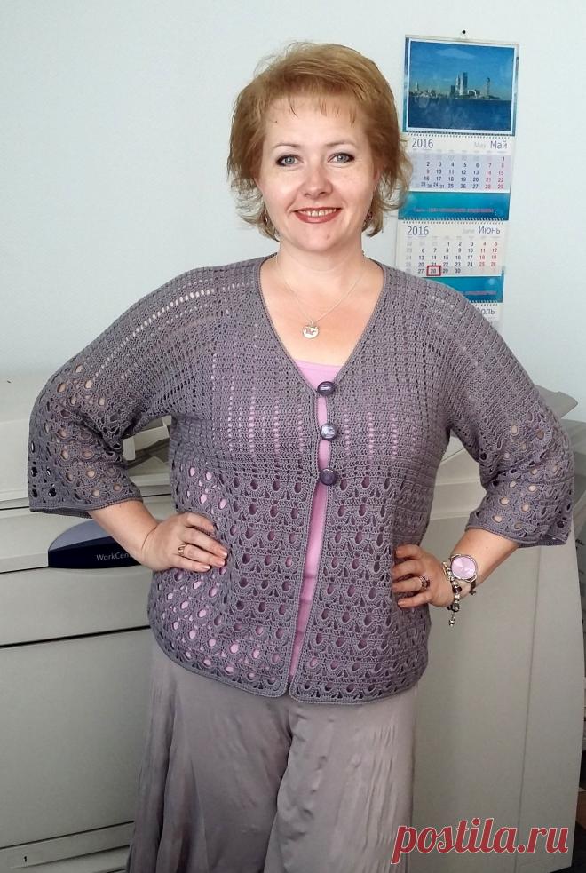 Летняя кофточка | Женская одежда крючком. Схемы и описание Здравствуйте, уважаемые рукодельницы! Хочу показать вам свою обновку - летнюю кофточку. Нитки 
