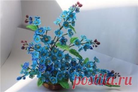 незабудки из бисера
 #бисероплетение #biserok