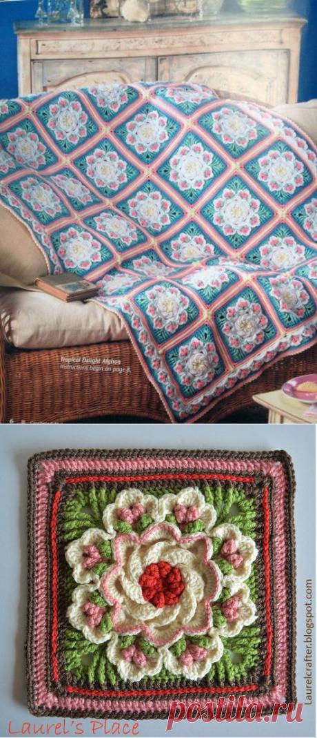 БАБУШКИН КВАДРАТ "ТРОПИЧЕСКИЙ ВОСТОРГ". ПОДРОБНЫЙ МК.