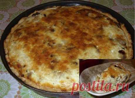 Рецепт для вашей кулинарной тетрадки - Киш с грибами и курицей! Великолепный ужин!
