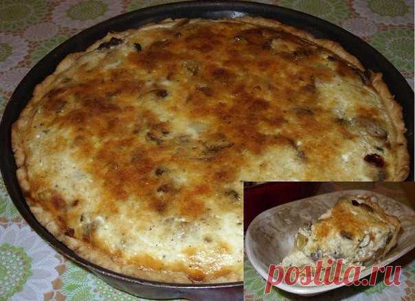 Рецепт для вашей кулинарной тетрадки - Киш с грибами и курицей! Великолепный ужин!