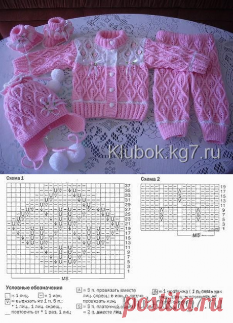 УЗОР ДЛЯ КОМПЛЕКТА МАЛЫШКЕ. АВТОР МА РИЯ (ГЕРМАНИЯ) | Клубок