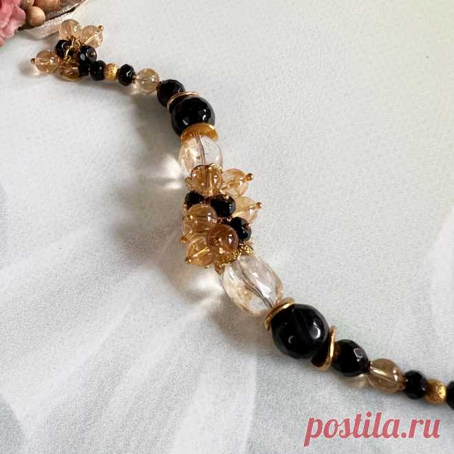 Браслет из цитрина и агата 