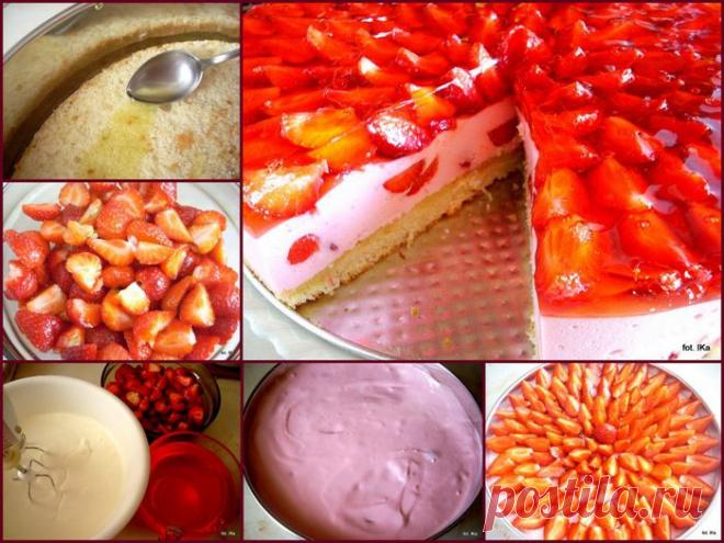 КЛУБНИКА В ШАМПАНСКОМ. Клубничный торт с муссом и желе - Простые рецепты Овкусе.ру