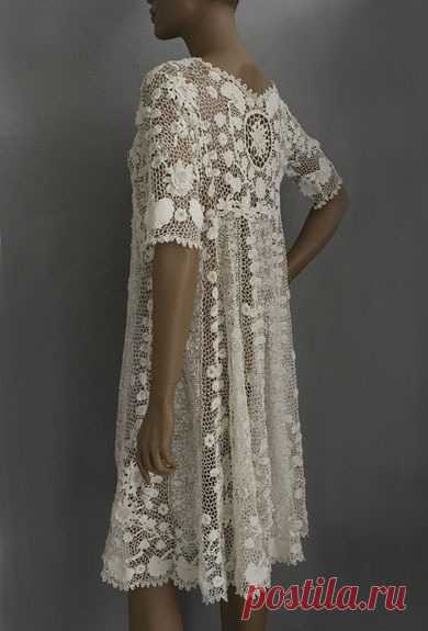 In the Arms of Sleep Irish crochet lace coat or dress, c.1920s (via Pinterest)