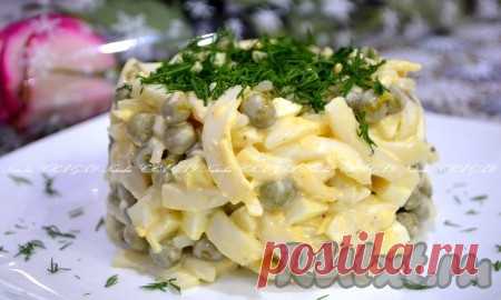Салат из кальмаров и зеленого горошка - рецепт с фото