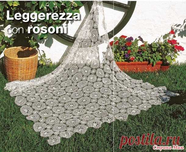 Плед из мотивов - Leggerezza con rosoni - Легкость в розетках - Все в ажуре... (вязание крючком) - Страна Мам