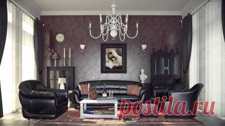 Гостиная в стиле неоклассицизм.