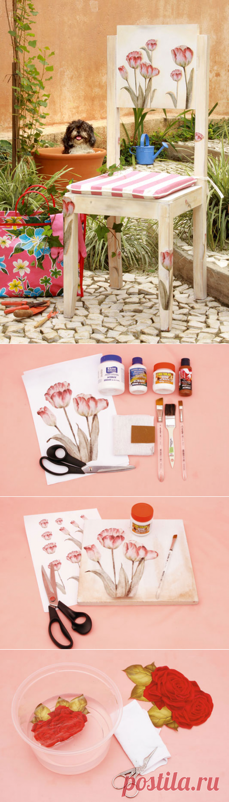 Декупаж на кухонных стульях