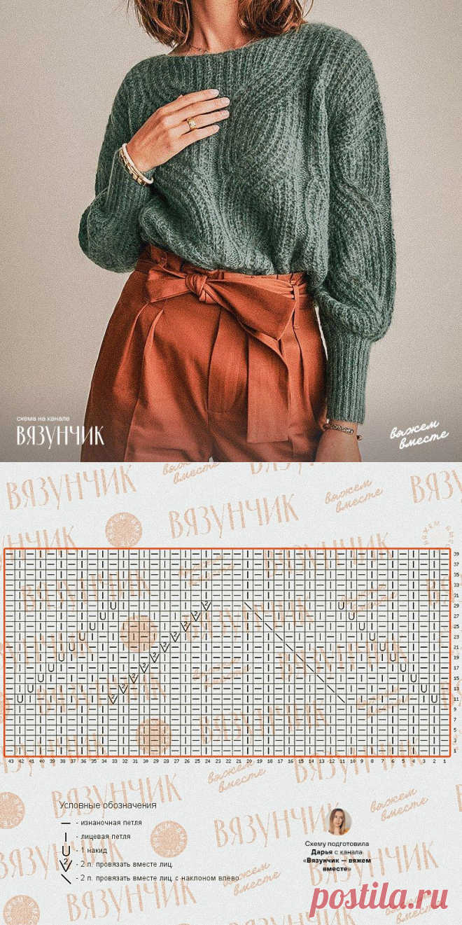 Популярный джемпер среди брендов: Манго, Сезан. Схема вязания и тонкости работы | Вязунчик — вяжем вместе | Пульс Mail.ru