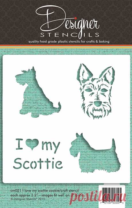 Amazon.com: I Love My Scottie Cookie y Craft Stencil CM021 by Designer Stencils: Kitchen & Dining