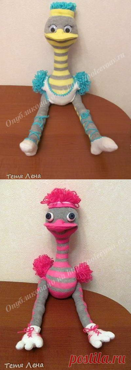 Игрушка из носков страус (мастер-класс) | Укрась свой мир!