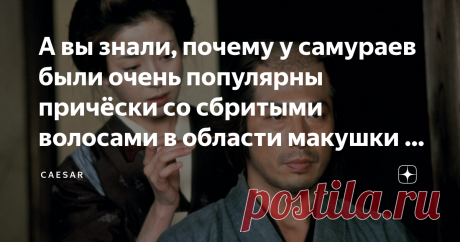 А вы знали, почему у самураев были очень популярны причёски со сбритыми волосами в области макушки и лба? Если вы смотрели фильмы о самураях, изучали японскую культуру или историю, то вы могли заметить, что очень часто самураи изображались со странными прическами, где в области макушки и лобной части их волосы сбривались, а волосы с затылка укладывались в пучок — чонмаге.  Конечно в глазах современных людей такая прическа, несомненно, довольно необычна, так почему же в Япо...
