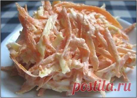 Морковный салат с сыром и чесноком