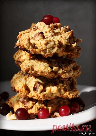 Тыквенно-овсяное печенье с грецким орехом