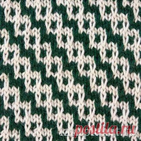 Планета Вязания | Двухцветный узор № 7. Ленивые узоры. Схема вязания узора спицами