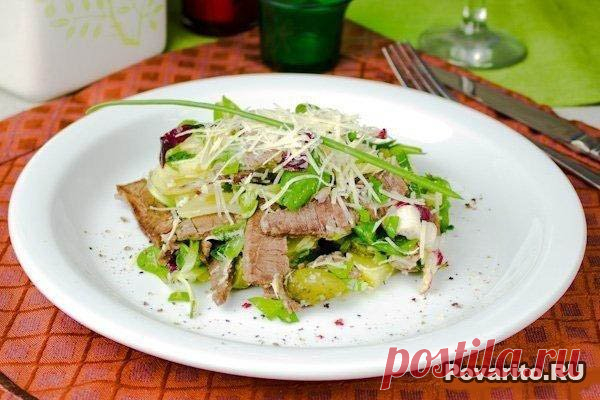 Салат с говядиной и зеленью » Povarito.Ru - Пошаговые фото-рецепты с описанием этапов приготовления