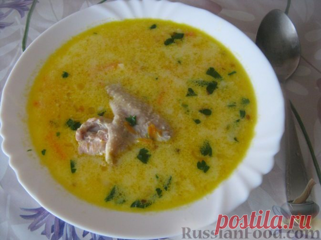 Рецепт: Куриный суп с плавленым сыром на RussianFood.com