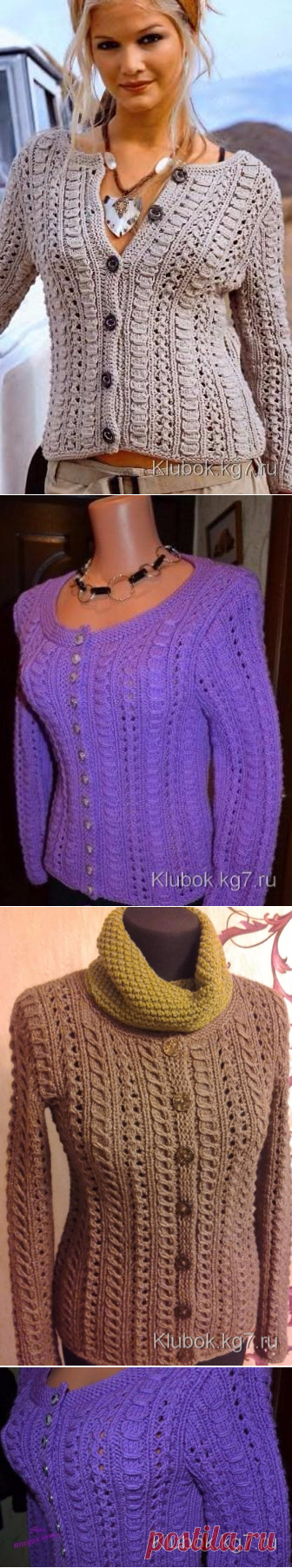 Вязание для женщин. Ажурная кофточка спицами