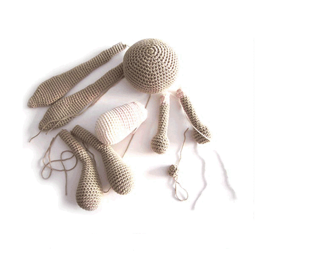 Crochet плюшевого зайчика с длинными ушами - Amigurumi
