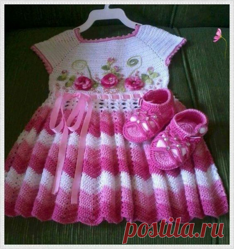 Детские платья крючком