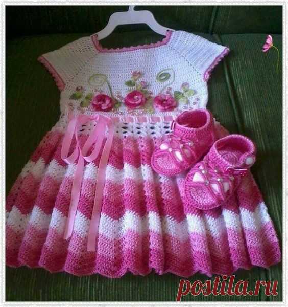 Детские платья крючком