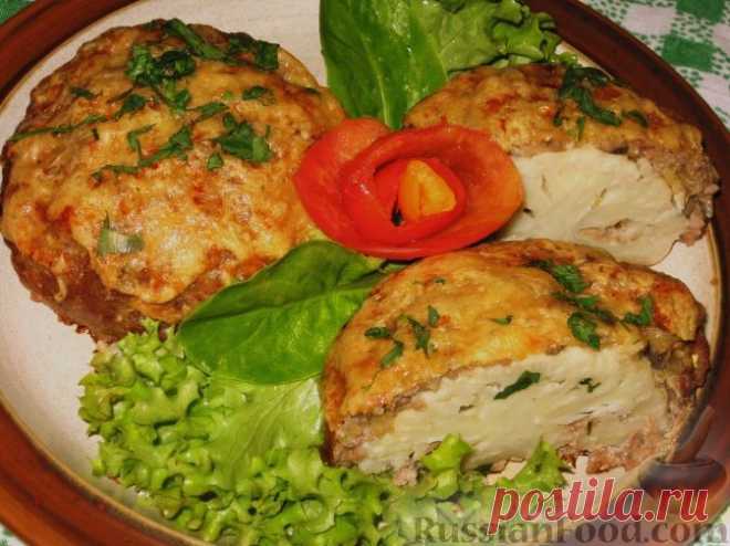 Рецепт: Мясные колобки с грибами и цветной капустой