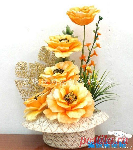 Пион из капрона / Цветы из капрона / В рукоделии