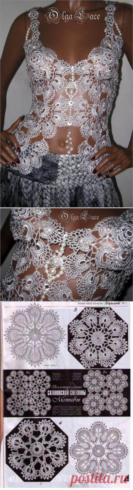 Olga Lace. Топ из атласной пряжи
