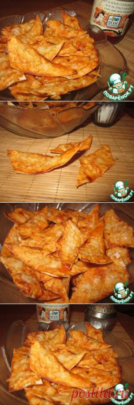 Чипсы из армянского лаваша в кисло-сладком соусе с сыром - кулинарный рецепт
