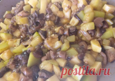 Жаркое из кабачка и грибов - пошаговый рецепт с фото. Автор рецепта Аленка Морозова . - Cookpad